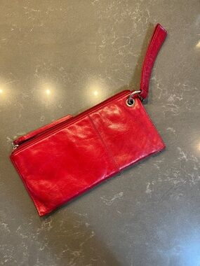 HOBO Red Leather Wristlet Clutch